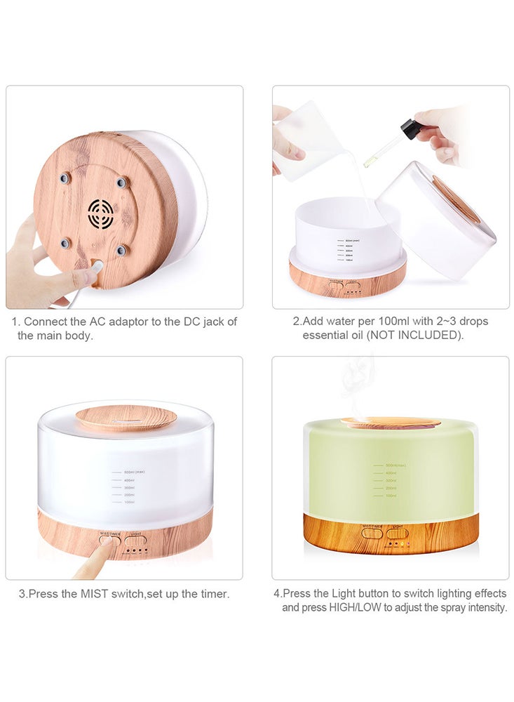 بيرفيي موزع عطور بالتردد الفوقي بسعة 500 مل مع غطاء لمبة LED وجهاز تحكم عن بعد - Image 2