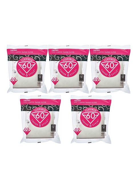 V60 Paper Coffee Filters Size 02 500 Count White