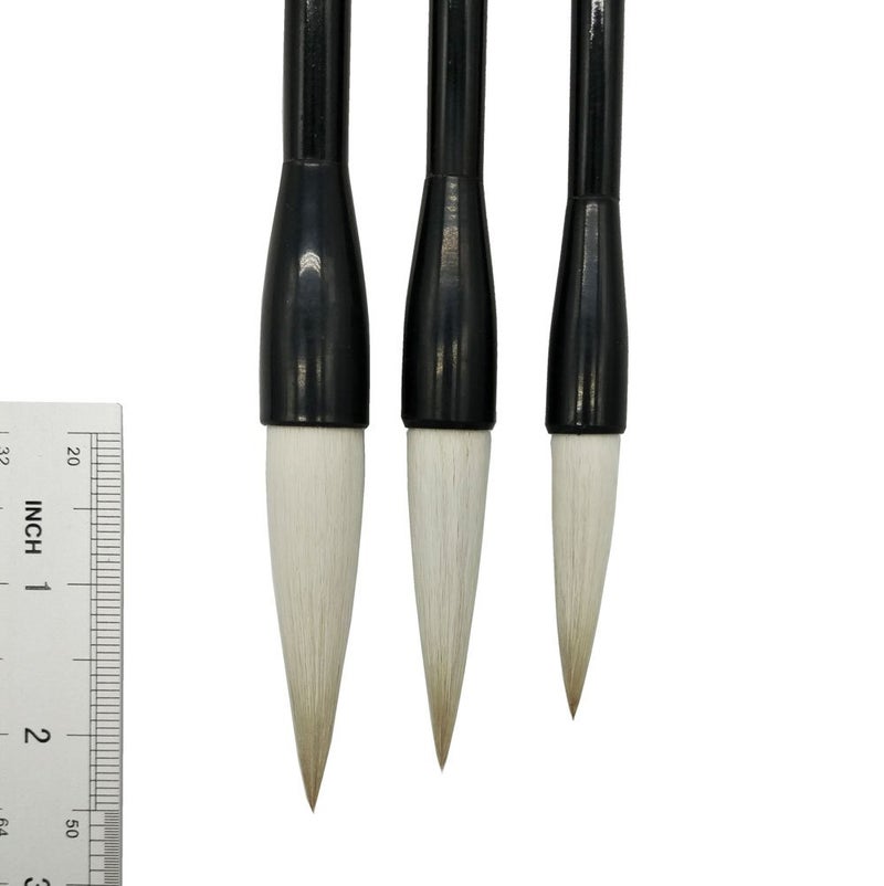 Easyou Hu Chinese Brush for Calligraphy(Running Script) and Sumi Drawing(Flower, Peony) Jianhao(Goat Hair Mixed with Little Wolf) 3pcs/pack(Size:Larger+Medium+Small) jjtb - Image 5