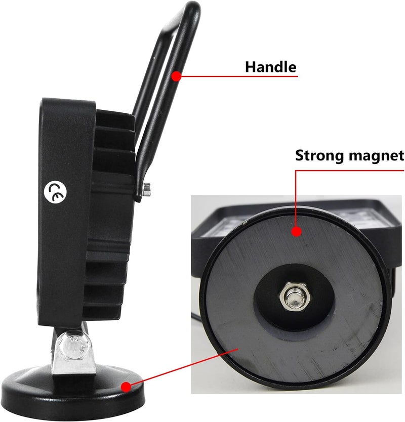 SKYWORLD 4 Inch 48W Portable Magnetic Base LED Work Light - 12V 24V Off-Road Driving Fog Lights for 4x4 Car SUV ATV Truck Tractor Excavator - Image 5
