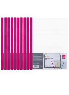 10-Piece Sliding Bar Clear Report File With Pink Spine
