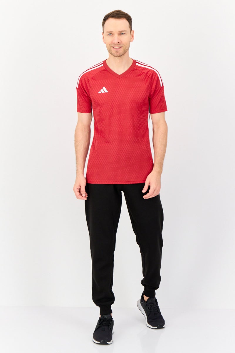 Adidas Men Sportswear Fit Short Sleeve Training T-shirt, Red - Image 3