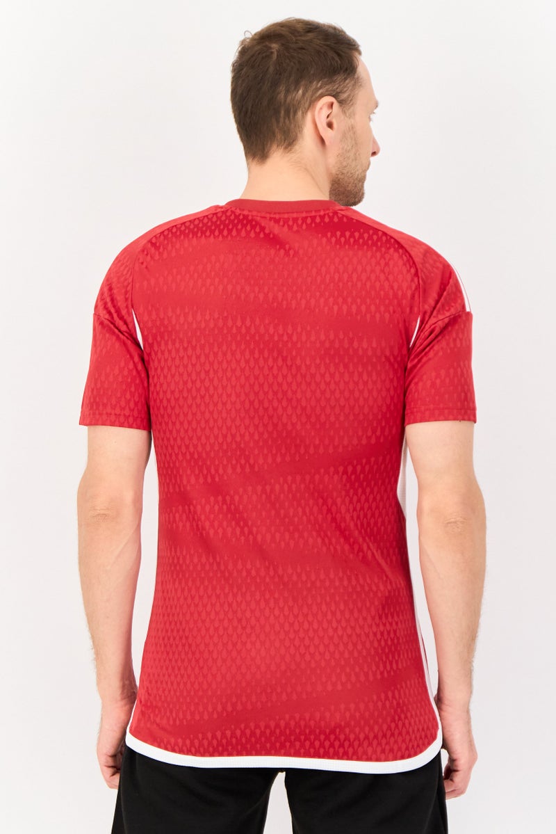 Adidas Men Sportswear Fit Short Sleeve Training T-shirt, Red - Image 4