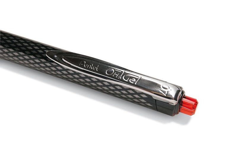 Pentel Oh! Gel Retractable Gel Pen, Medium Line, Red Ink, Box of 12 (K497-B) - Image 3