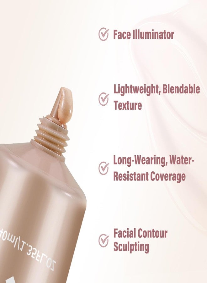 Boobeen Liquid Foundation Makeup, Waterproof Dewy Foundation With Slight Shimmer, Illuminator Highlighter, Luminous Silk Foundation To Enhance Skin Natural Glow - Image 3