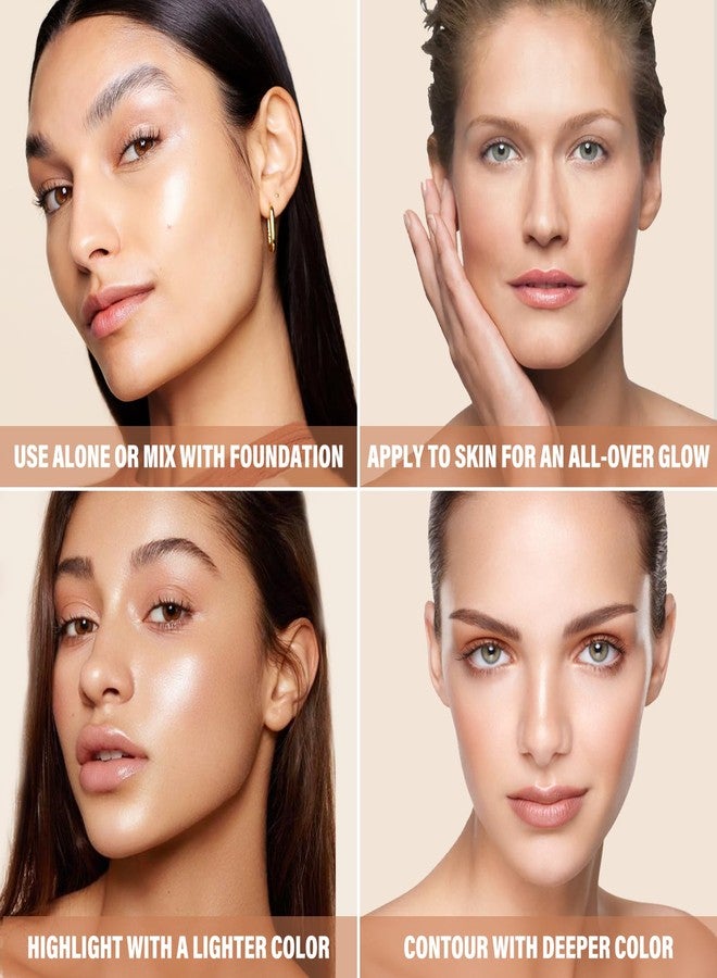 Boobeen Liquid Foundation Makeup, Waterproof Dewy Foundation With Slight Shimmer, Illuminator Highlighter, Luminous Silk Foundation To Enhance Skin Natural Glow - Image 4