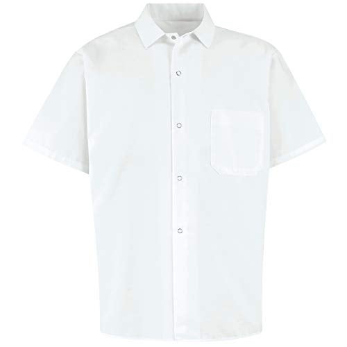Chef Designs Mens Cook Work Utility Button Down Shirt, White, Small US - Image 2
