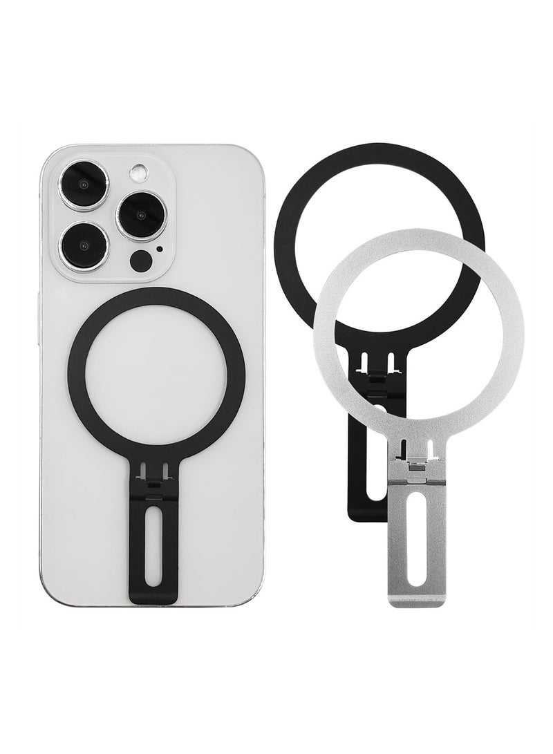 SYOSI 2 Pack Universal Metal Ring Adapters and 2 in 1 Phone Holder, Ultra Thin Rings Sticker Compatible with Magsafe Accessories for iPhone 15/14 Pro Max Mini Galaxy Car Charger Wireless Charging - Image 1