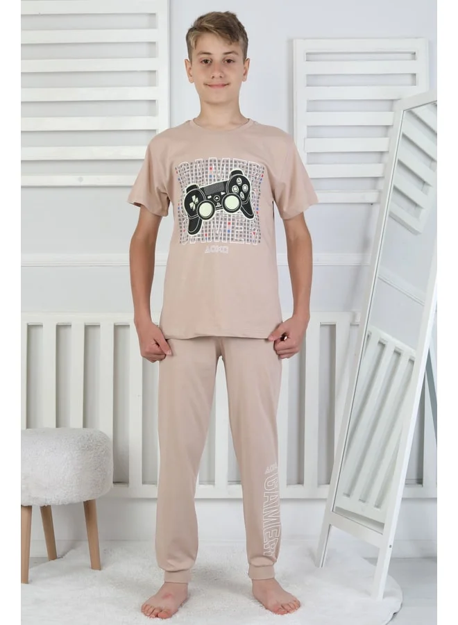 zuzunga Gamer Console Pattern Short Sleeve Boy's Pajama Set.