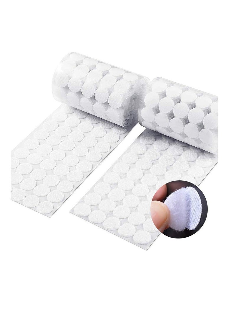 Self Adhesive Dots, Tapes Sticky Back Coins Dots with Hook and Loop Velcro Round Pads, 25mm Diameter Strong Waterproof Round Dot, Dots with Adhesive for Home Office School 300Pcs (150 Pairs) - Image 1