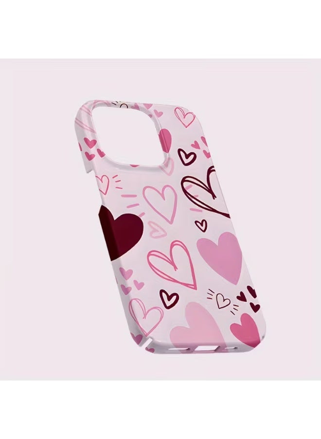 Temu Hard phone case with a large and small heart design. Shockproof and scratch-resistant, suitable for men and women. Compatible with iPhone 16 Pro. - Image 2