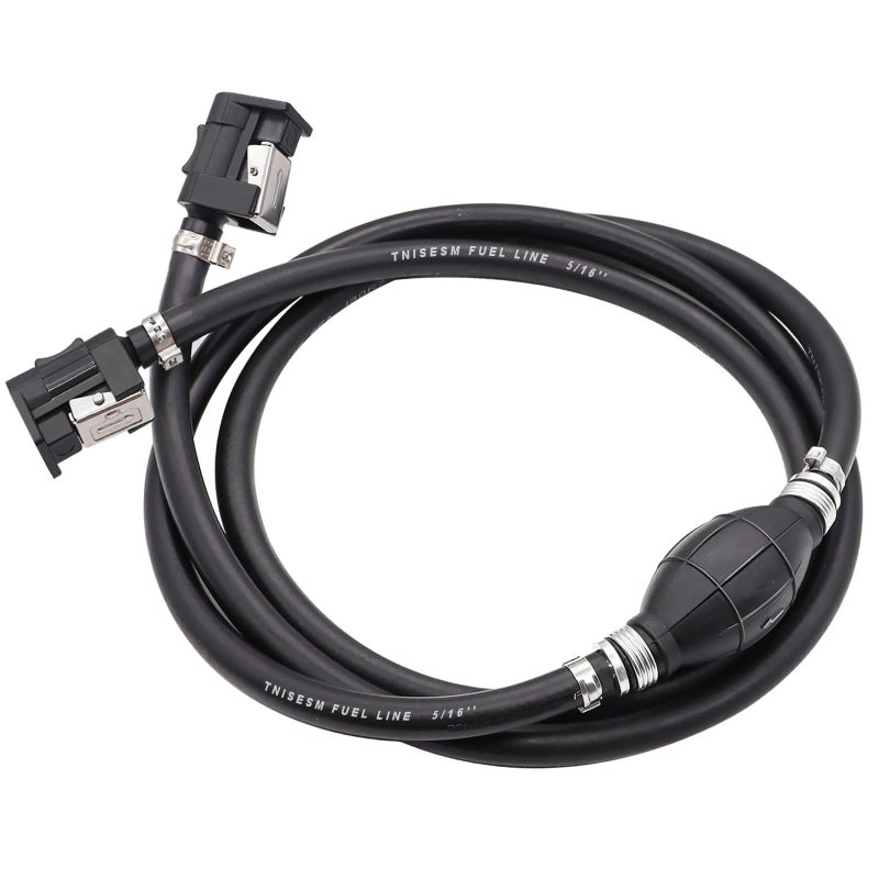 Tnisesm 516 6FT Fuel Line Assembly with Connector Rubber Marine Outboard Boat Motor RVs Fuel Assembly with Primer Bulb 304 Steel Hose Clamps