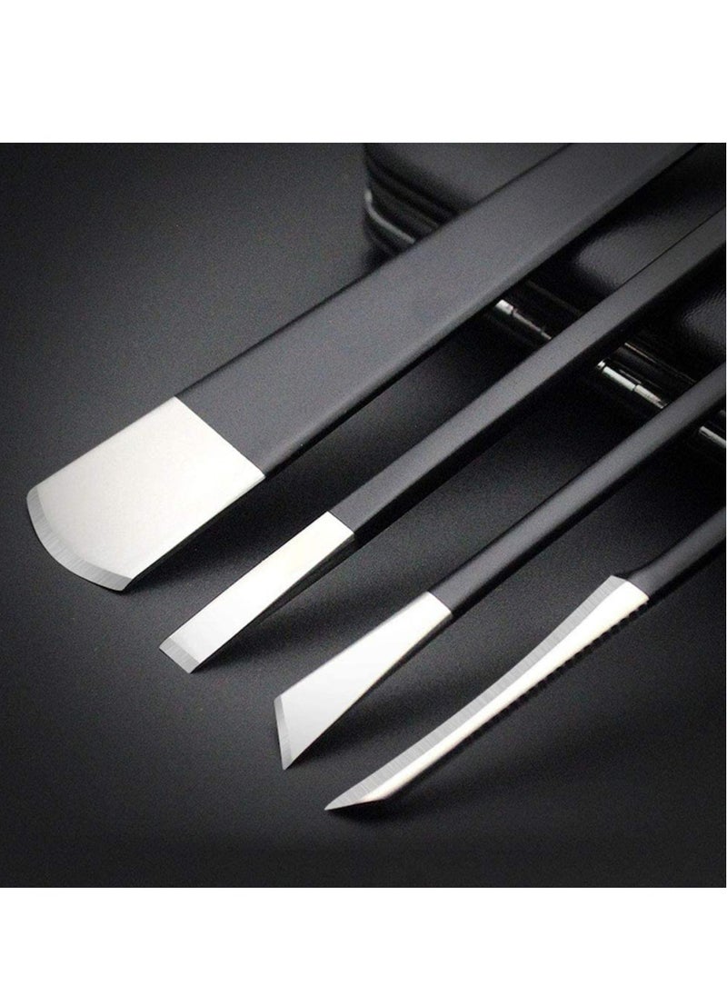 KASTWAVE - Pedicure Knife Tools Kits, 4 Pcs Professional Stainless Steel Ingrown Toenail Knife Set with Storage Bag Nail Knives Cuticle Remover for Feet Ingrown Toe Nail Correction - Image 1