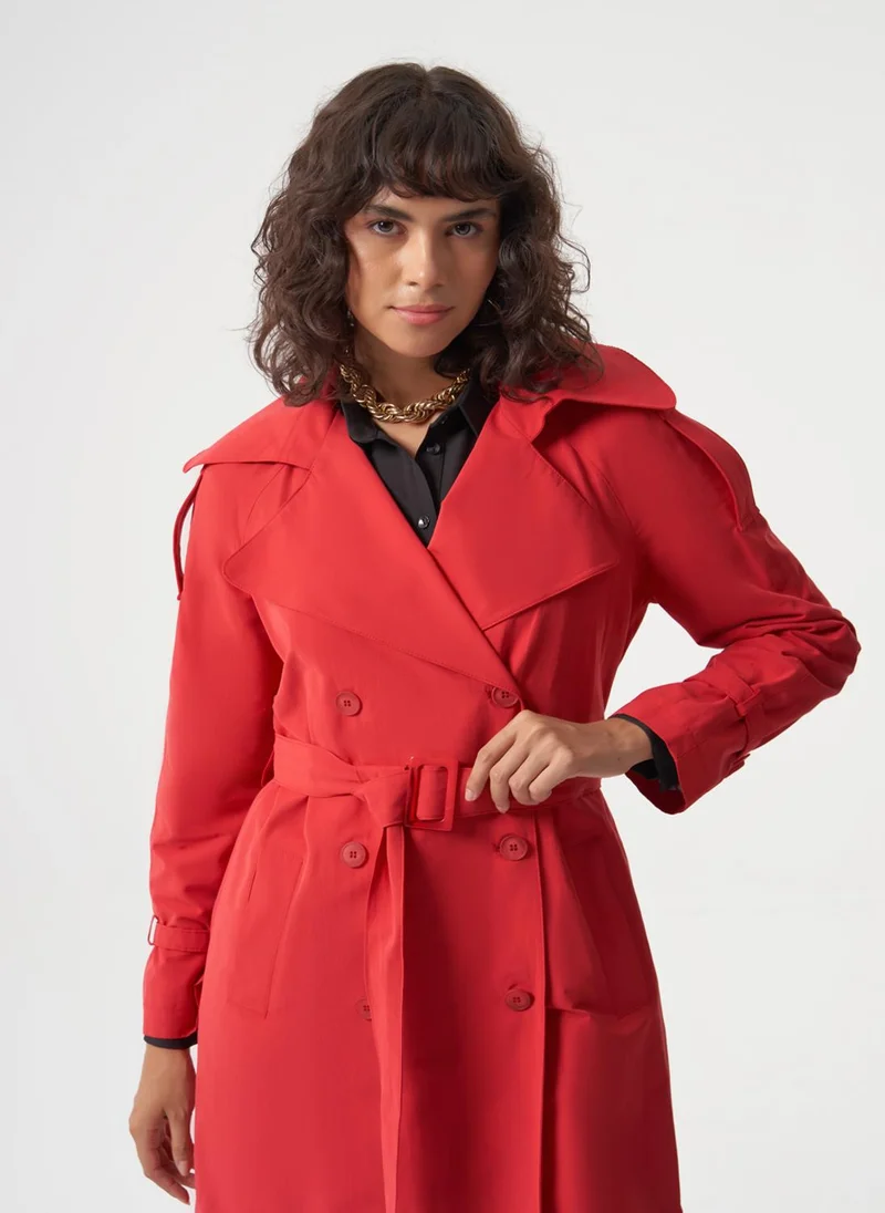 MIZALLE Belted Trench Coat