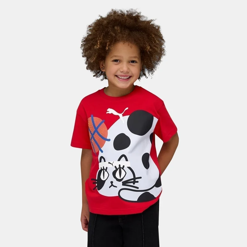 بوما Kids' Sporty Cats Graphic T-Shirt
