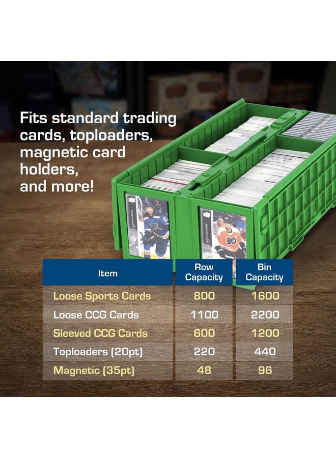 BCW Collectible Card Bin - Holds up to 1600 Cards | Large Card Storage Box for Loose Trading Cards | Pokemon, MTG, and Sports Card Storage Boxes | Sorting Card Box (Green, Single) - Image 5