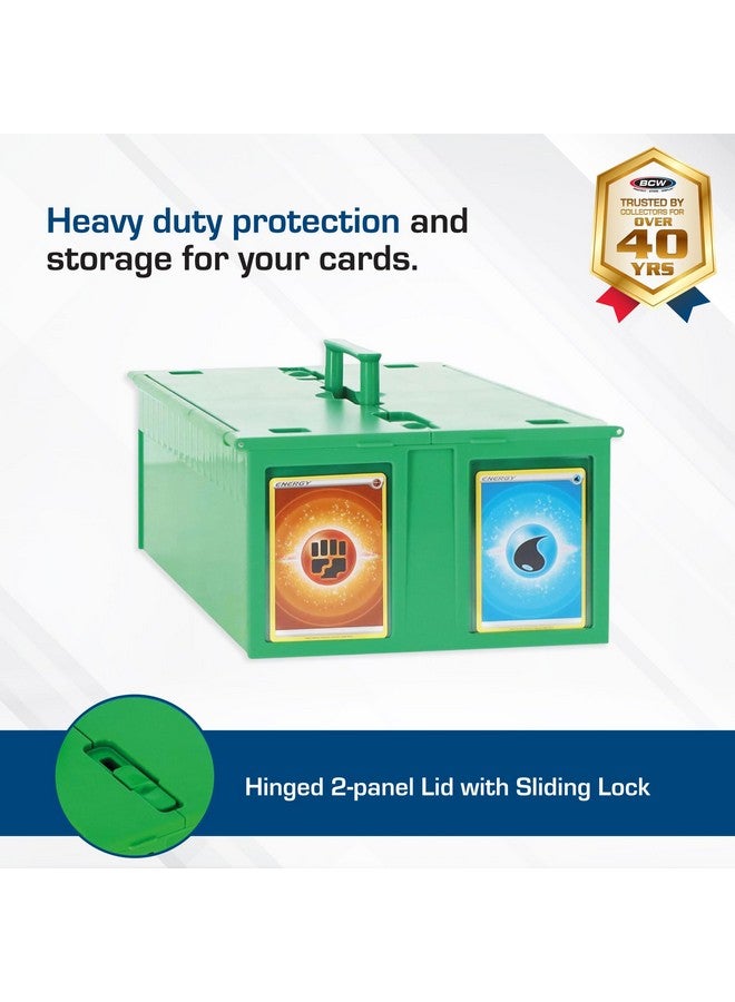 BCW Collectible Card Bin - Holds up to 1600 Cards | Large Card Storage Box for Loose Trading Cards | Pokemon, MTG, and Sports Card Storage Boxes | Sorting Card Box (Green, Single) - Image 2