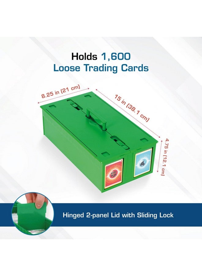 BCW Collectible Card Bin - Holds up to 1600 Cards | Large Card Storage Box for Loose Trading Cards | Pokemon, MTG, and Sports Card Storage Boxes | Sorting Card Box (Green, Single) - Image 3