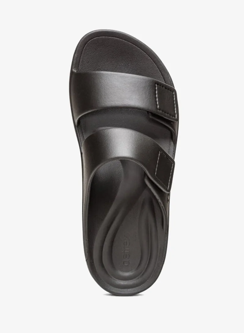 aetrex Milos Orthotic Slides Men Black