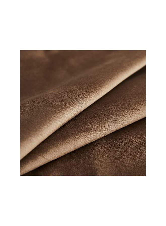 Soft Thick Velvet Throw Pillow Covers Decorative Square Cushion Cover For Couch Sofa Bedroom Living Room - set of 2 Pieces Brown 50 x 50 CM - Image 5