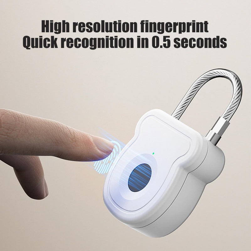 Smart Rechargeable Fingerprint Padlock Waterproof Keyless Lock For Gym Backpack Cabinet Drawer Gate - Image 5