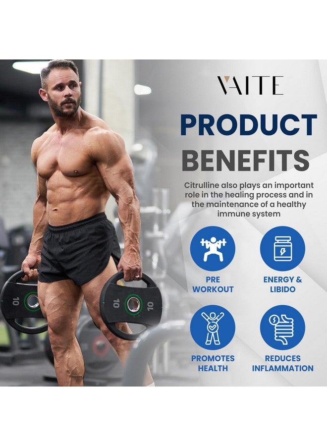 VAITE جواهر L سيترولين للرجال - موسع وعائي قوي مع الكالسيوم، 1600 ملغ لكل حصة، قوة إضافية، يعزز إنتاج النيتروكسيل وأكسيد النيتريك، يدعم الطاقة والقدرة على التحمل، 60 حبة جواهر قابلة للمضغ - Image 2