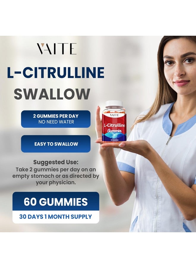 VAITE جواهر L سيترولين للرجال - موسع وعائي قوي مع الكالسيوم، 1600 ملغ لكل حصة، قوة إضافية، يعزز إنتاج النيتروكسيل وأكسيد النيتريك، يدعم الطاقة والقدرة على التحمل، 60 حبة جواهر قابلة للمضغ - Image 4