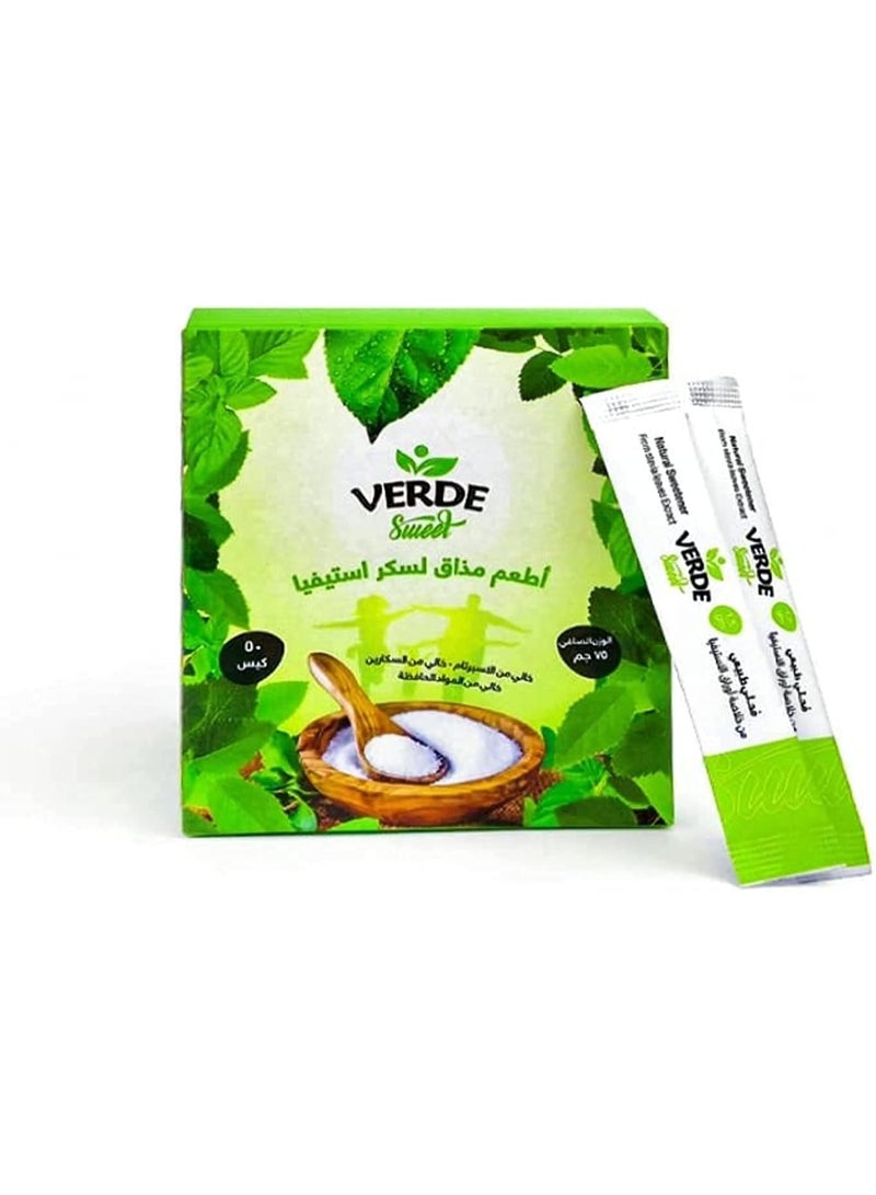 VERDE Sweet Stevia Sugar Natural Sweetener 50 Sachets - Image 3