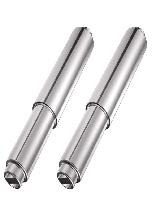 Dwuww 2Pcs Paper Toilet Holder Replacement Rod Toilet Paper Holder Roller Stainless Steel Toilet Paper Holder Spring Loaded Holder Roller Toilet Paper Spring Rod Bathroom Hardware（Silver） - Image 1