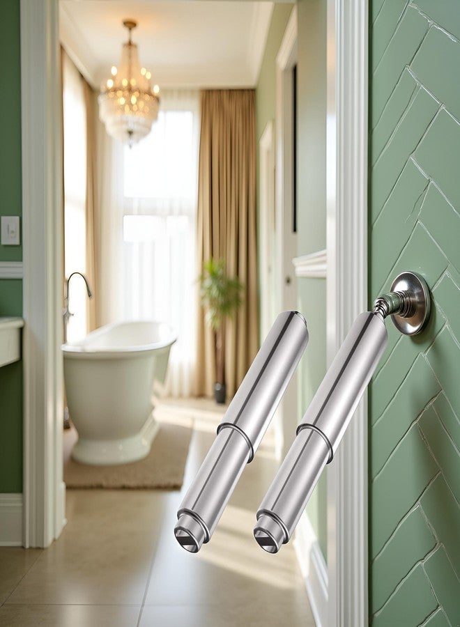 Dwuww 2Pcs Paper Toilet Holder Replacement Rod Toilet Paper Holder Roller Stainless Steel Toilet Paper Holder Spring Loaded Holder Roller Toilet Paper Spring Rod Bathroom Hardware（Silver） - Image 2
