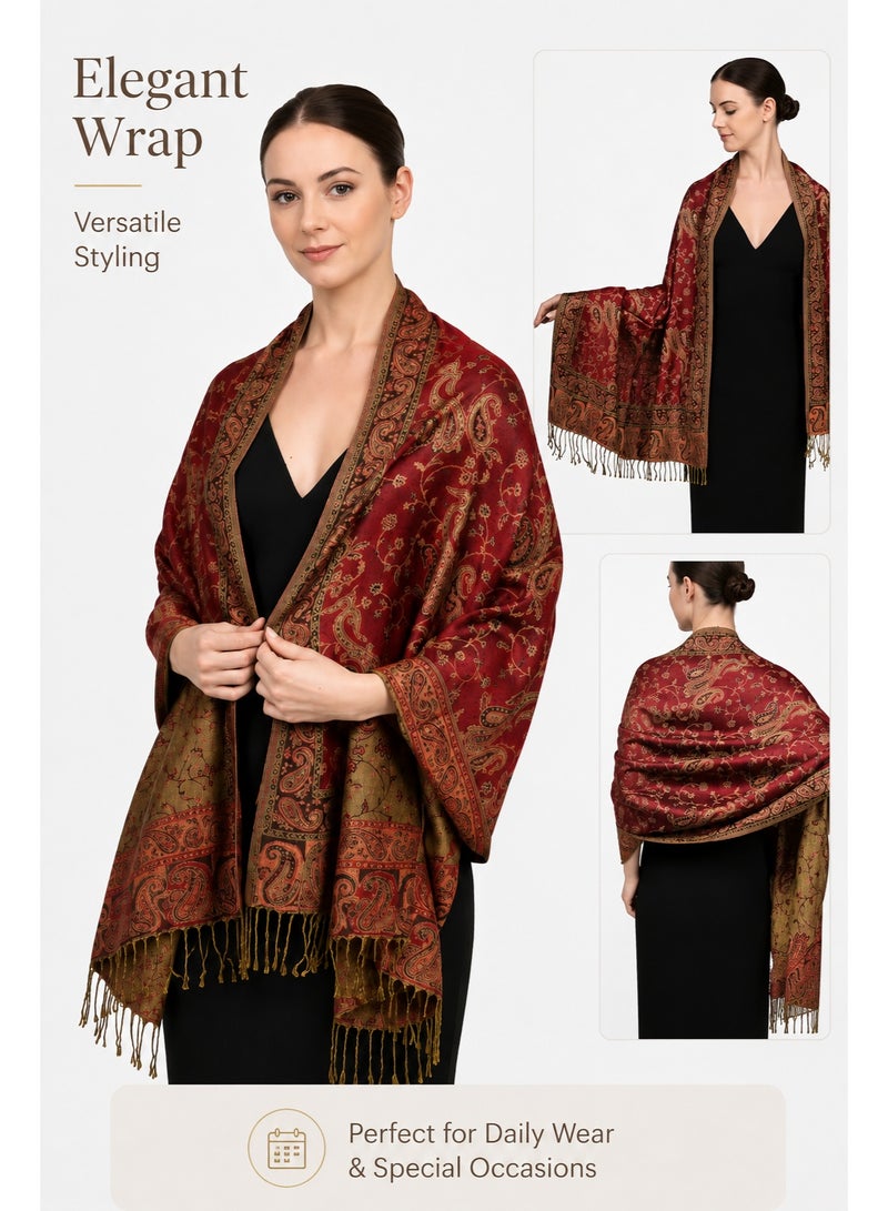 Abaya Pashmina Shawl for Women – Lightweight Cashmere Feel Elegant Wrap, Modest Fashion Scarf for Evening Wear, Weddings & Air-Conditioned Indoor Use - Image 2