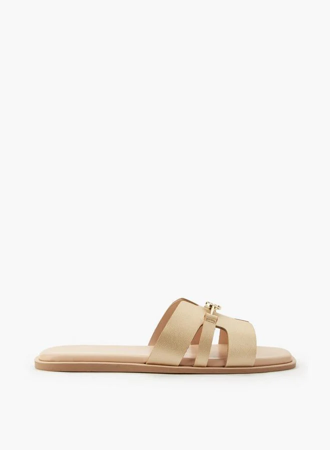 Paprika GOLD Women Metallic Accent Slide Sandals for Women | Best Price UAE