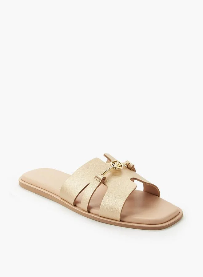 بابريكا Women Metallic Accent Slide Sandals