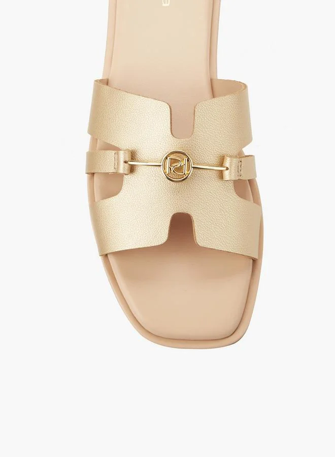 Paprika GOLD Women Metallic Accent Slide Sandals for Women | Best Price UAE