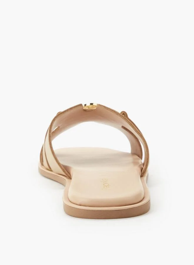 Paprika GOLD Women Metallic Accent Slide Sandals for Women | Best Price UAE