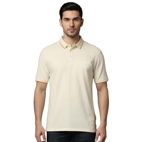 playR Men’s Golfer Polo T-Shirt - Regular Fit Durable, Lightweight Sports Half Sleeve Tee for Running, Training, Sports, Gym & Casual Activewear for All Season Off White - Image 1