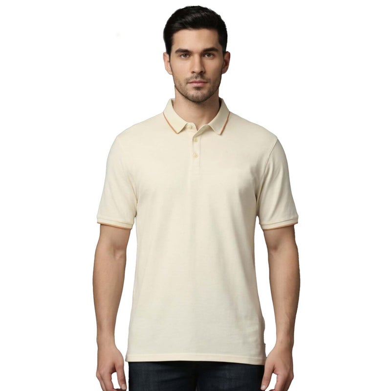 playR Men’s Golfer Polo T-Shirt - Regular Fit Durable, Lightweight Sports Half Sleeve Tee for Running, Training, Sports, Gym & Casual Activewear for All Season Off White - Image 5