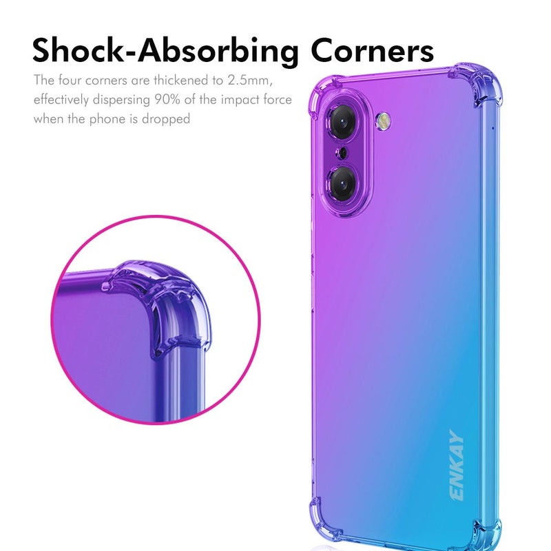 إنكاي جراب هاتف Oneplus Nord Ce5 5G Hat-Prince Gradient Airbag Tpu (أزرق وردي) - Image 2
