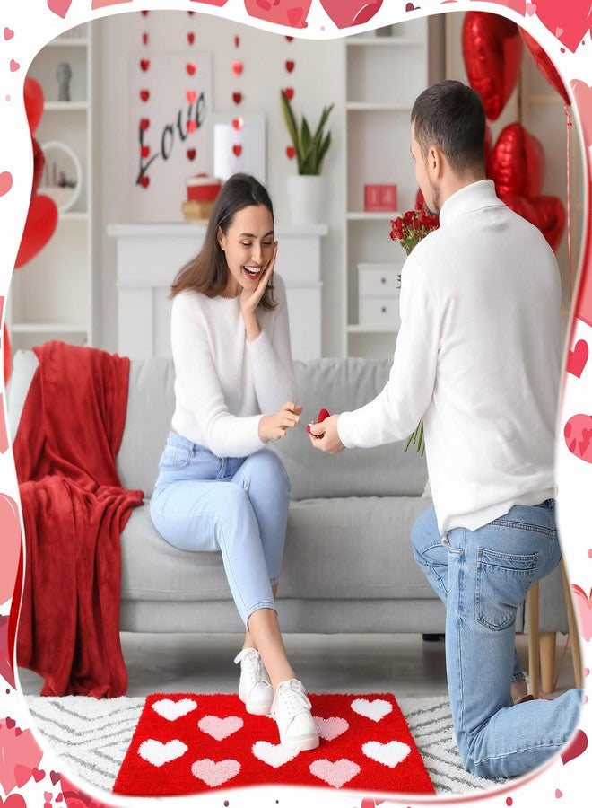 Drydiet سجاد حمام دراي دايت لعيد الحب، مزين بقلوب، مناسب ليوم الصديقات، سجاد حمام مانع للانزلاق وماص، سجادة دش ناعمة، سجادة باب أمامي، قابلة للغسل، ديكور حمام مثالي للاحتفال بالذكرى السنوية، غرفة نوم منزلية، 29.5 × 19.7 بوصة - Image 4
