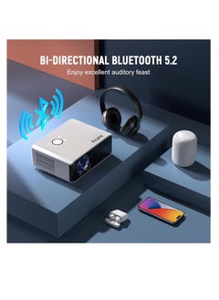 AuKing Projector, 2024 Upgraded Auto-foucs Projector, Full HD 1080P Home Theater Video Projector, Compatible with HDMI/USB/AV/Smartphone/TV Box/Laptop | F2CV  - Image 2