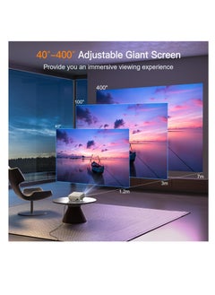 AuKing Projector, 2024 Upgraded Auto-foucs Projector, Full HD 1080P Home Theater Video Projector, Compatible with HDMI/USB/AV/Smartphone/TV Box/Laptop | F2CV  - Image 3
