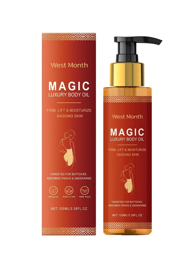 WEST MONTH Body Firming Moisturizing Oil, Daily Skin Care Moisturizing Oil 100ml - Image 1