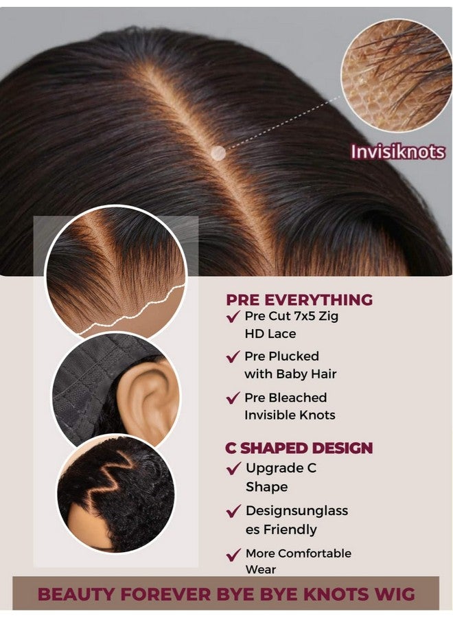 بيوتي فوريفر باروكة شعر طبيعي بدون غراء من Beauty Forever مقاس 7x5 Bye Bye Knots، باروكة شعر طبيعي بدون غراء، مموجة ثلاثية الأبعاد، شعر بشري مع عقد مبيضة، باروكة شعر طبيعي منفوشة مسبقًا للمبتدئين، كثافة 150%، لون طبيعي، 18 بوصة - Image 5