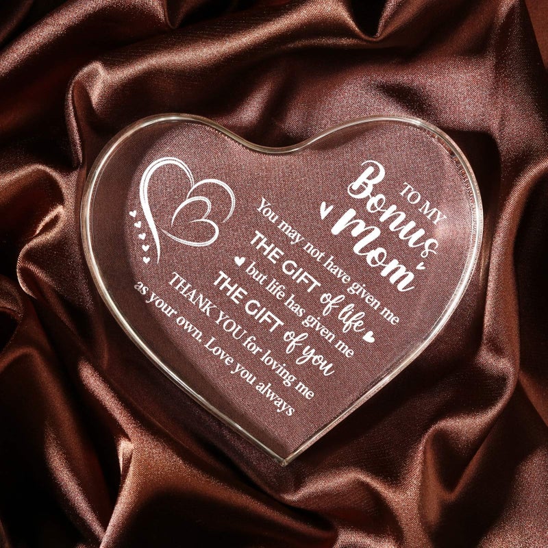 Milcier Gifts for Bonus Mom  Step Mom Bonus Mom Mothers Day Gift  Birthday Gifts for Bonus Mom - 3.9x3.9 Acrylic Keepsake - Christmas Gifts for Bonus Mom from Daughter Son - Image 2