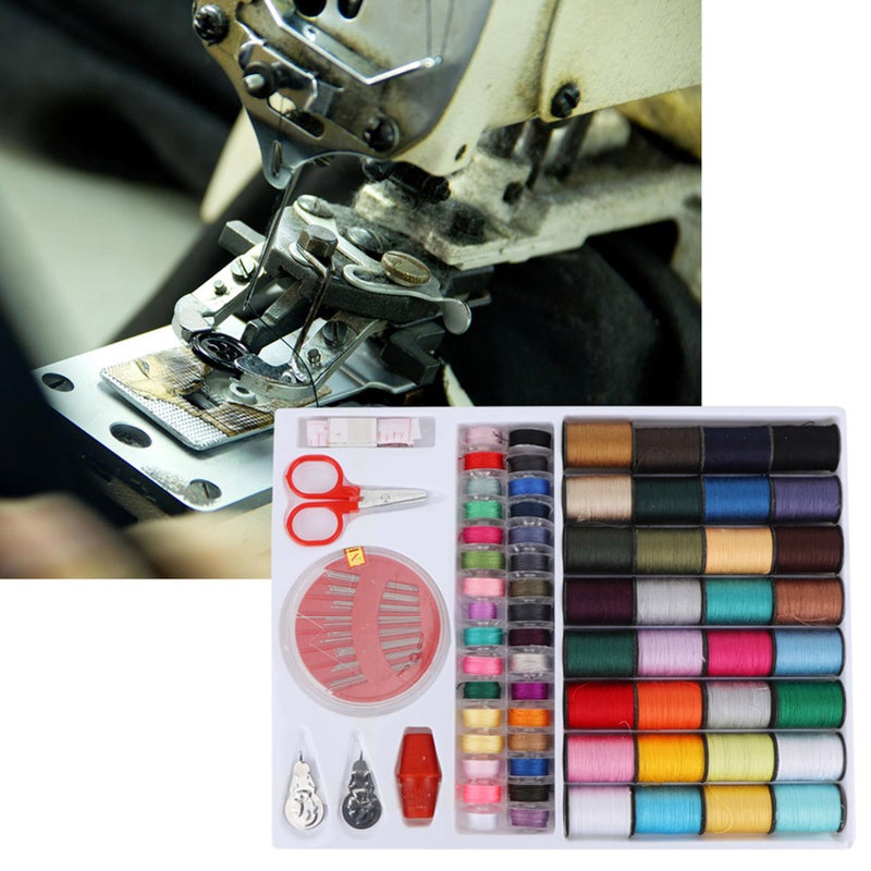 64PCS Colorful Hand Machine Sewing Thread Cord Set Clothes String Spool Box FR-197 - Image 1