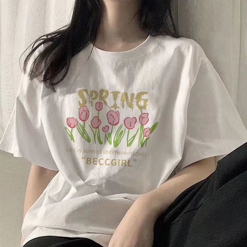 Hong Kong style ice silk short sleeve T-shirt men's and women's same national fashion Chinese style printed couple summer loose top half sleeve - Image 2