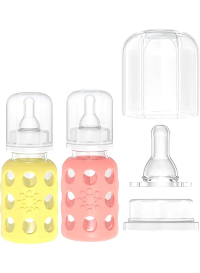 Lifefactory 4oz/9oz Glass Baby Bottle 4pk - (Banana/Cantaloupe/Mango/Papaya) - Image 3