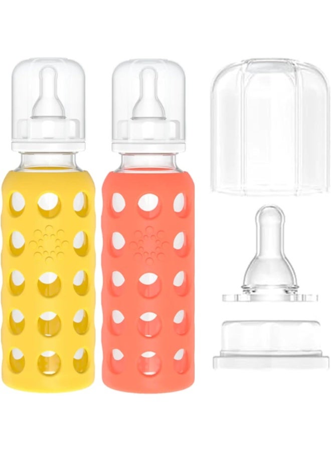 Lifefactory 4oz/9oz Glass Baby Bottle 4pk - (Banana/Cantaloupe/Mango/Papaya) - Image 2