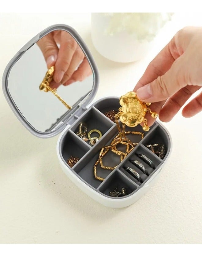 Portable mirrored jewelry organizer for storing accessories and necklaces  - Image 1