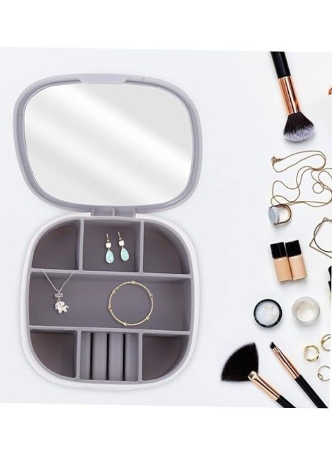 Portable mirrored jewelry organizer for storing accessories and necklaces  - Image 2